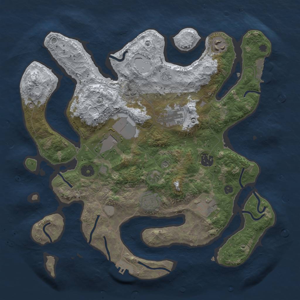 Rust Map: Procedural Map, Size: 3500, Seed: 4854530, 15 Monuments