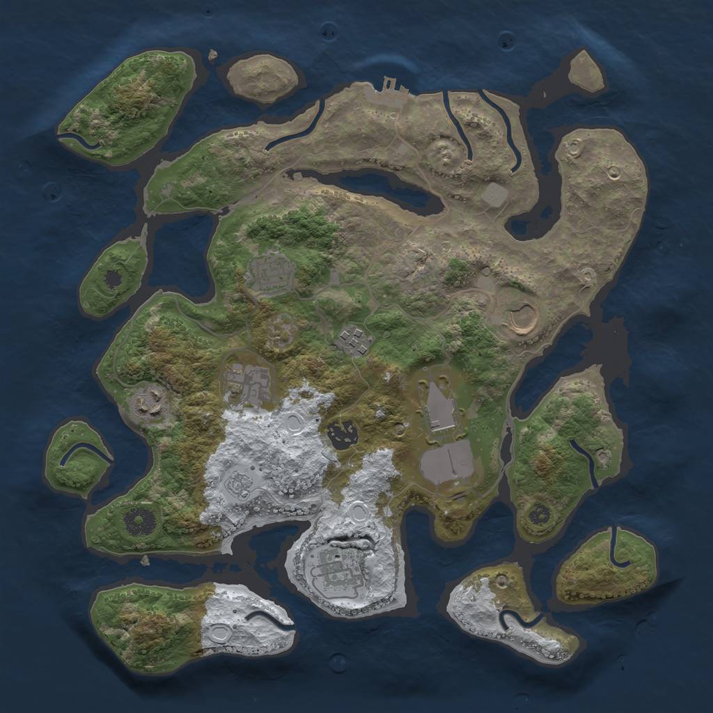 Rust Map: Procedural Map, Size: 3500, Seed: 6092664, 15 Monuments