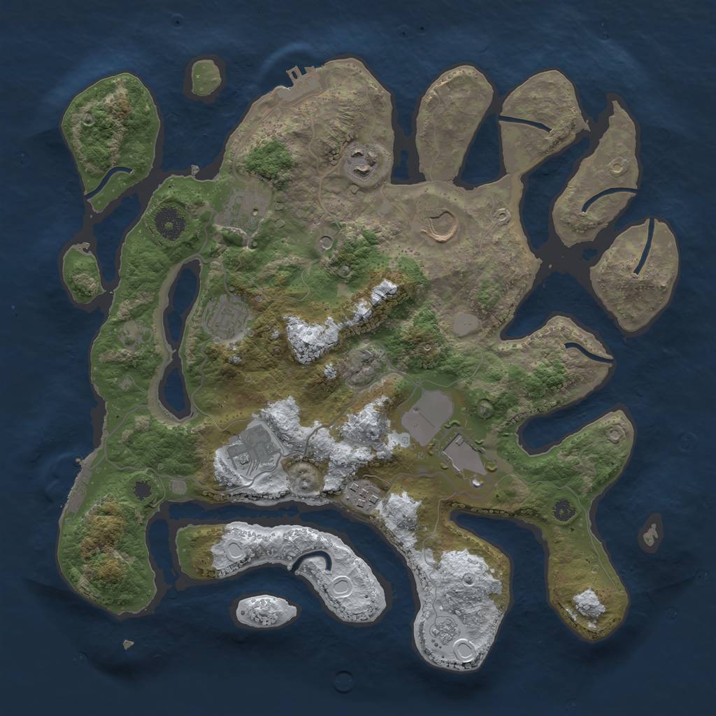 Rust Map: Procedural Map, Size: 3500, Seed: 4602314, 16 Monuments