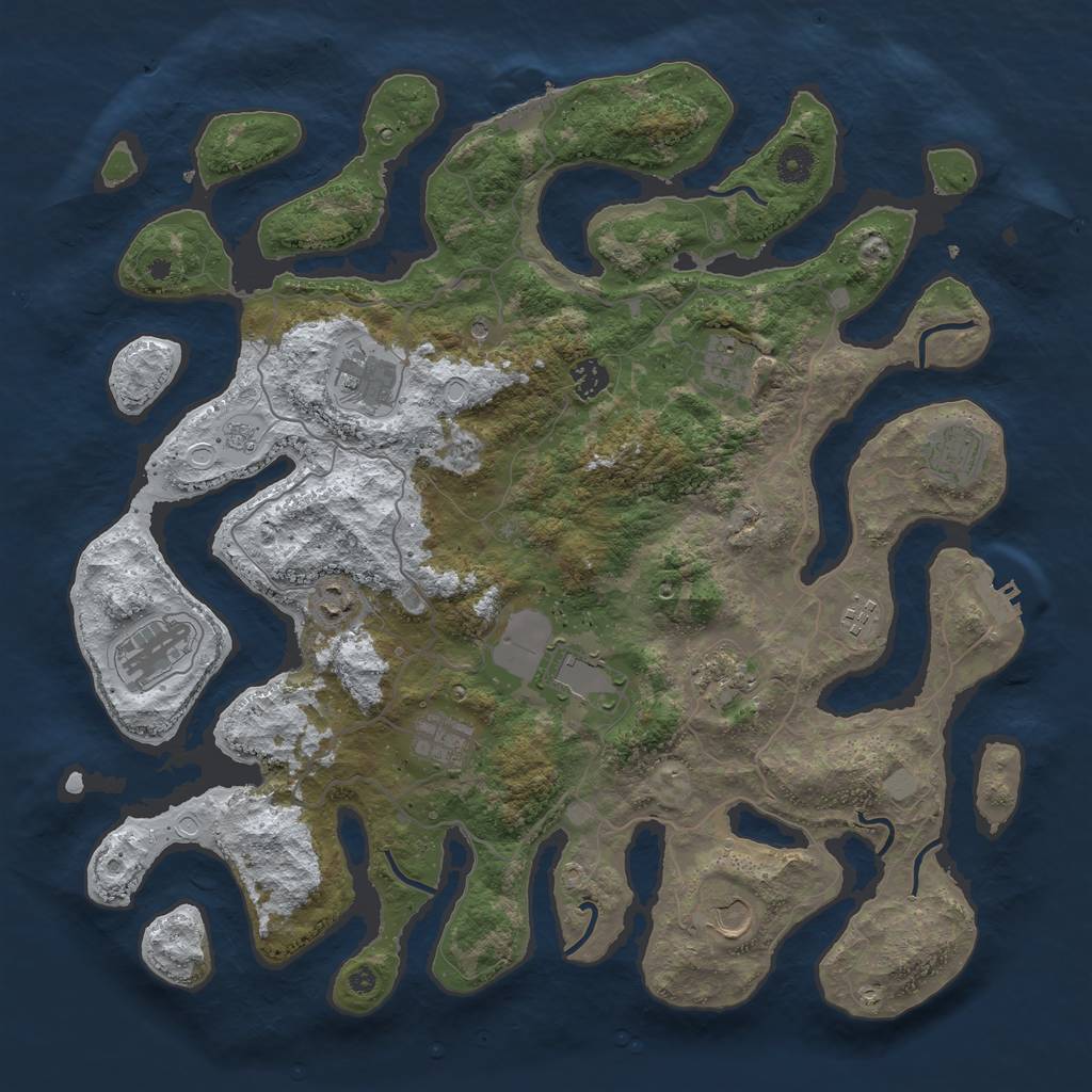 Rust Map: Procedural Map, Size: 4250, Seed: 873295731, 20 Monuments