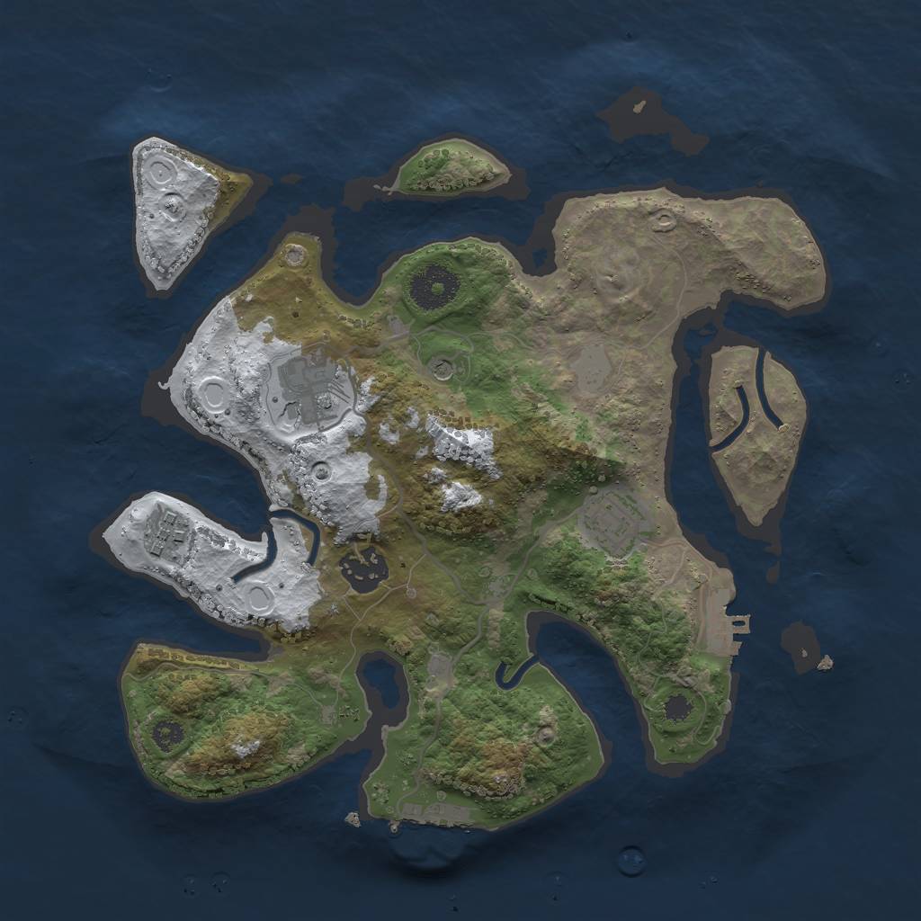 Rust Map: Procedural Map, Size: 3000, Seed: 46179259, 12 Monuments