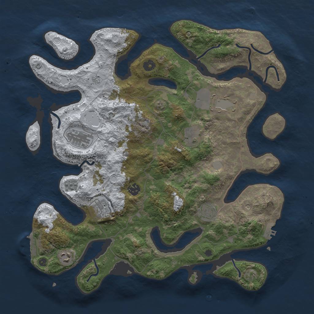 Rust Map: Procedural Map, Size: 4000, Seed: 900565531, 17 Monuments