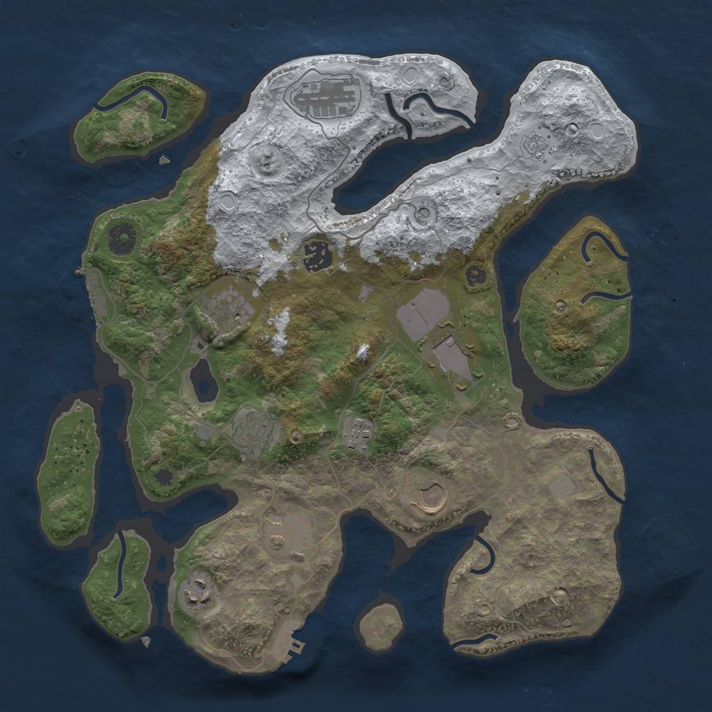 Rust Map: Procedural Map, Size: 3500, Seed: 103, 18 Monuments