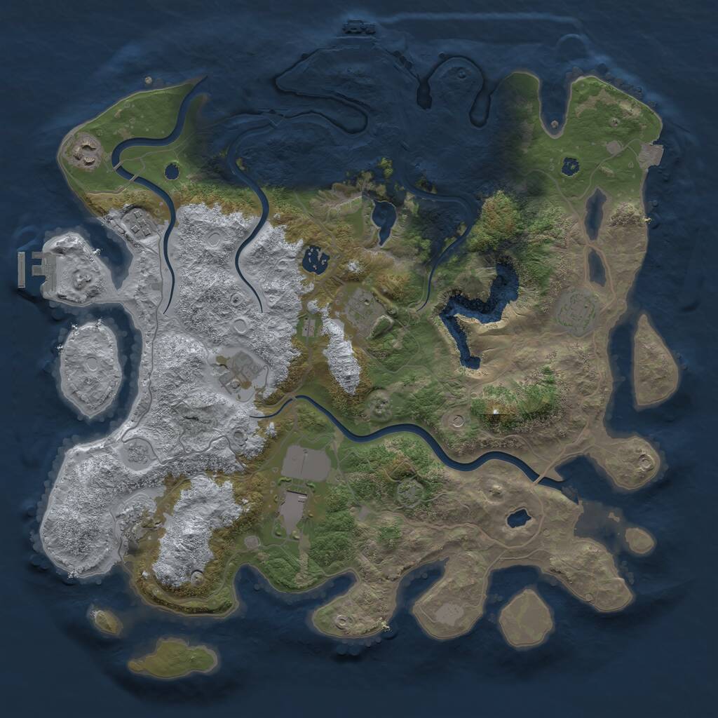 Rust Map: Procedural Map, Size: 4000, Seed: 573381969, 14 Monuments