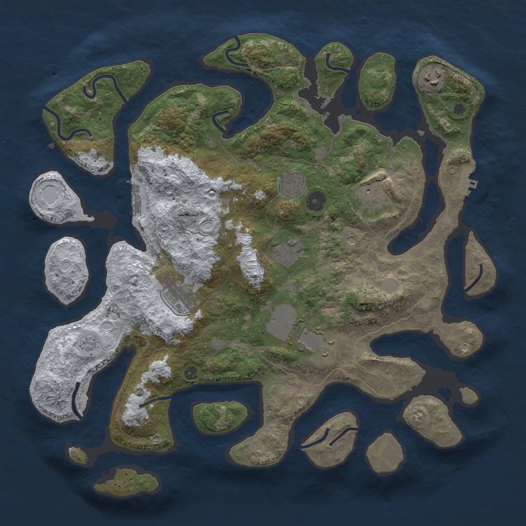 Rust Map: Procedural Map, Size: 4000, Seed: 573381969, 15 Monuments