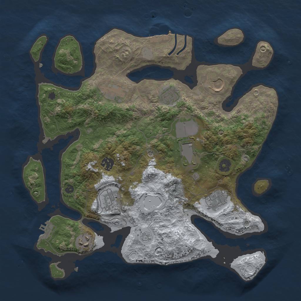 Rust Map: Procedural Map, Size: 3500, Seed: 62561425, 17 Monuments