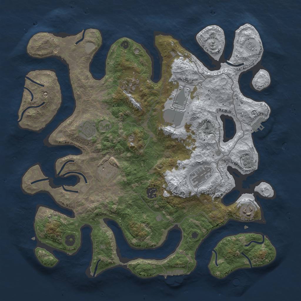 Rust Map: Procedural Map, Size: 4000, Seed: 230213, 17 Monuments