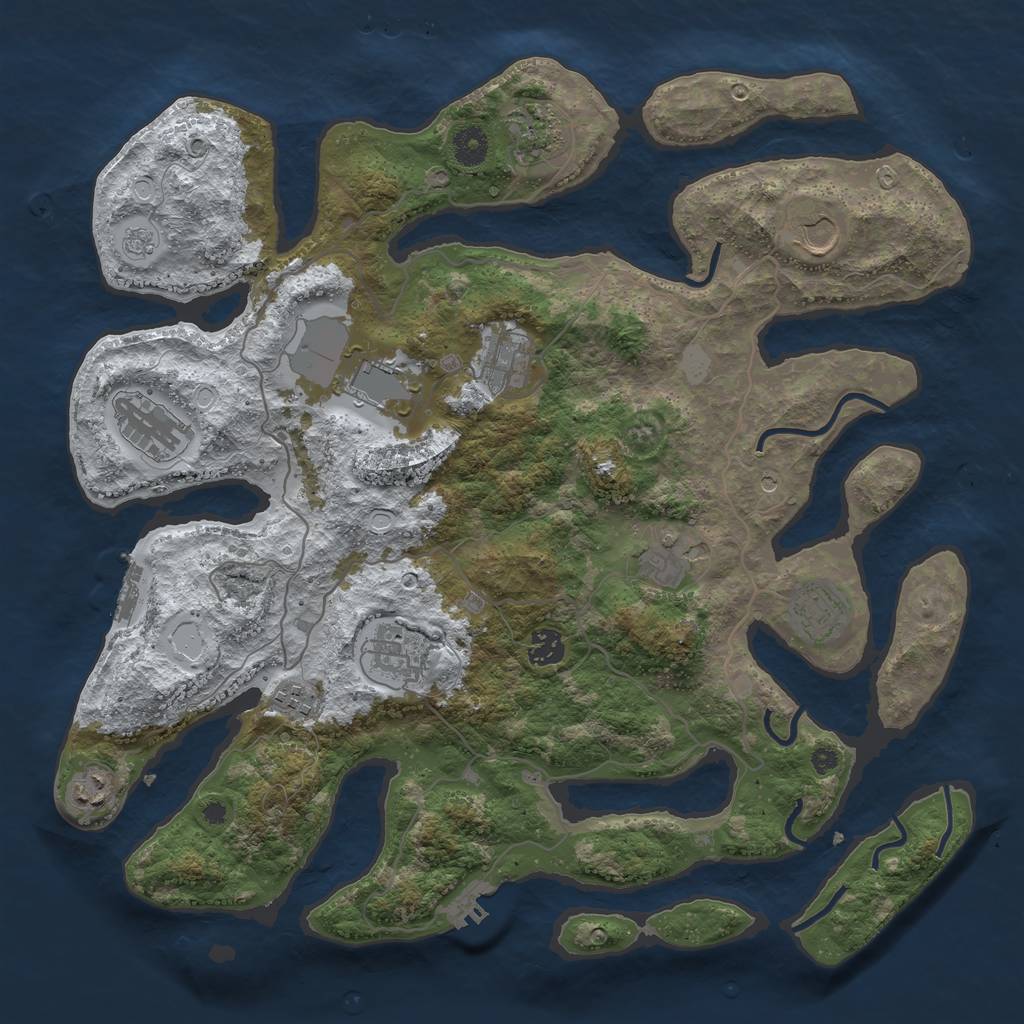 Rust Map: Procedural Map, Size: 4050, Seed: 981537275, 20 Monuments