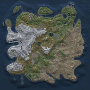 Thumbnail Rust Map: Procedural Map, Size: 3700, Seed: 520699705, 15 Monuments