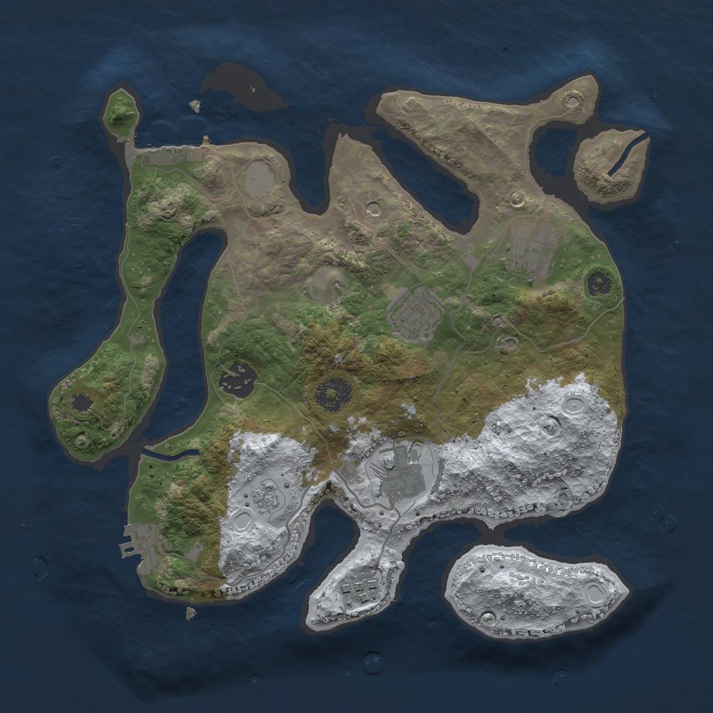 Rust Map: Procedural Map, Size: 3000, Seed: 223359, 14 Monuments