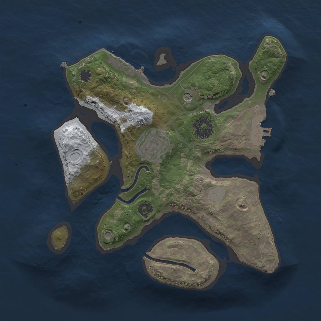 Rust Map: Procedural Map, Size: 2281, Seed: 1579708580, 9 Monuments