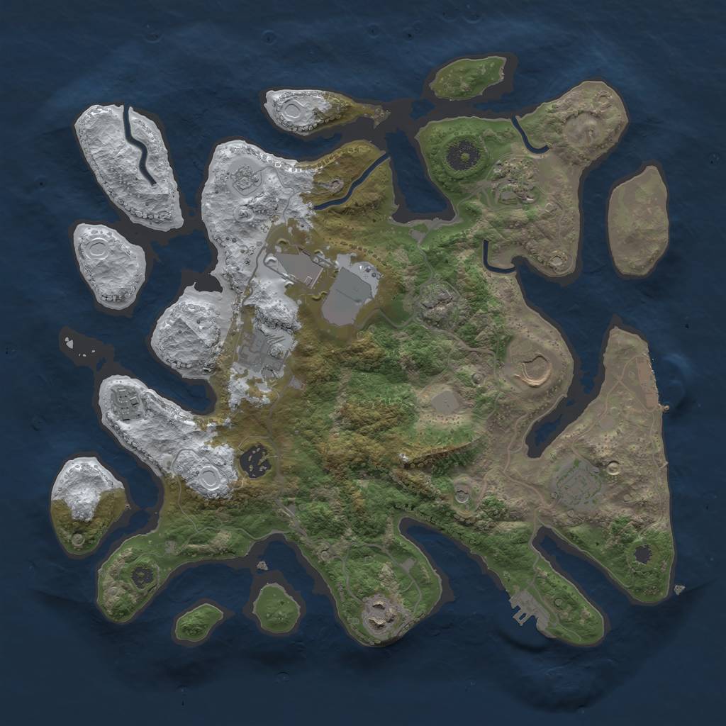 Rust Map: Procedural Map, Size: 3500, Seed: 4194619, 17 Monuments