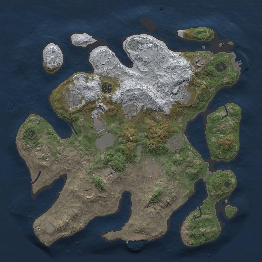 Rust Map: Procedural Map, Size: 3850, Seed: 1516331060, 20 Monuments