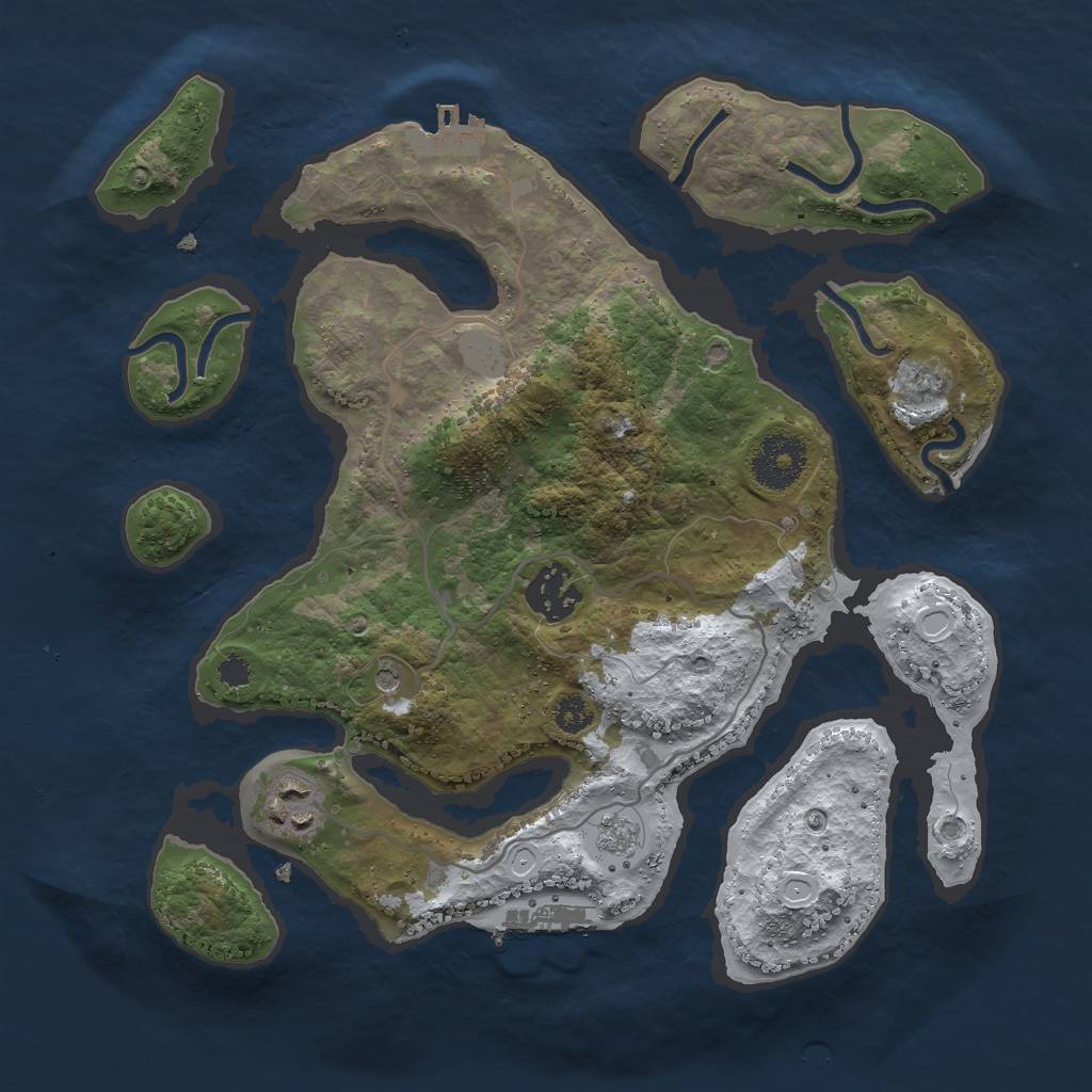 Rust Map: Procedural Map, Size: 3000, Seed: 11702, 11 Monuments