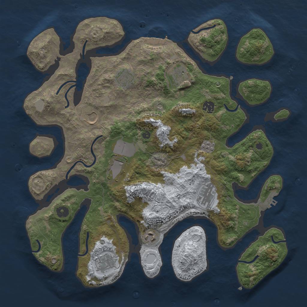 Rust Map: Procedural Map, Size: 3850, Seed: 1118, 17 Monuments
