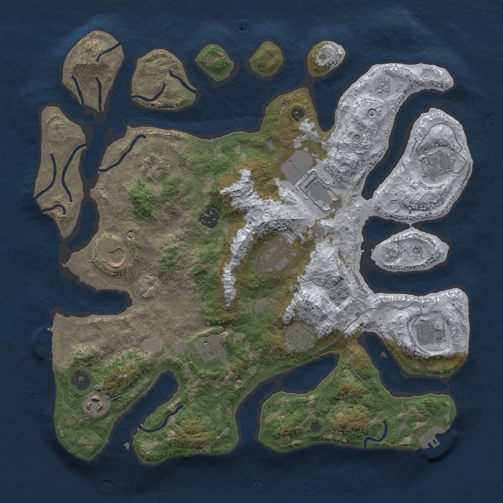 Rust Map: Procedural Map, Size: 3950, Seed: 655785374, 20 Monuments