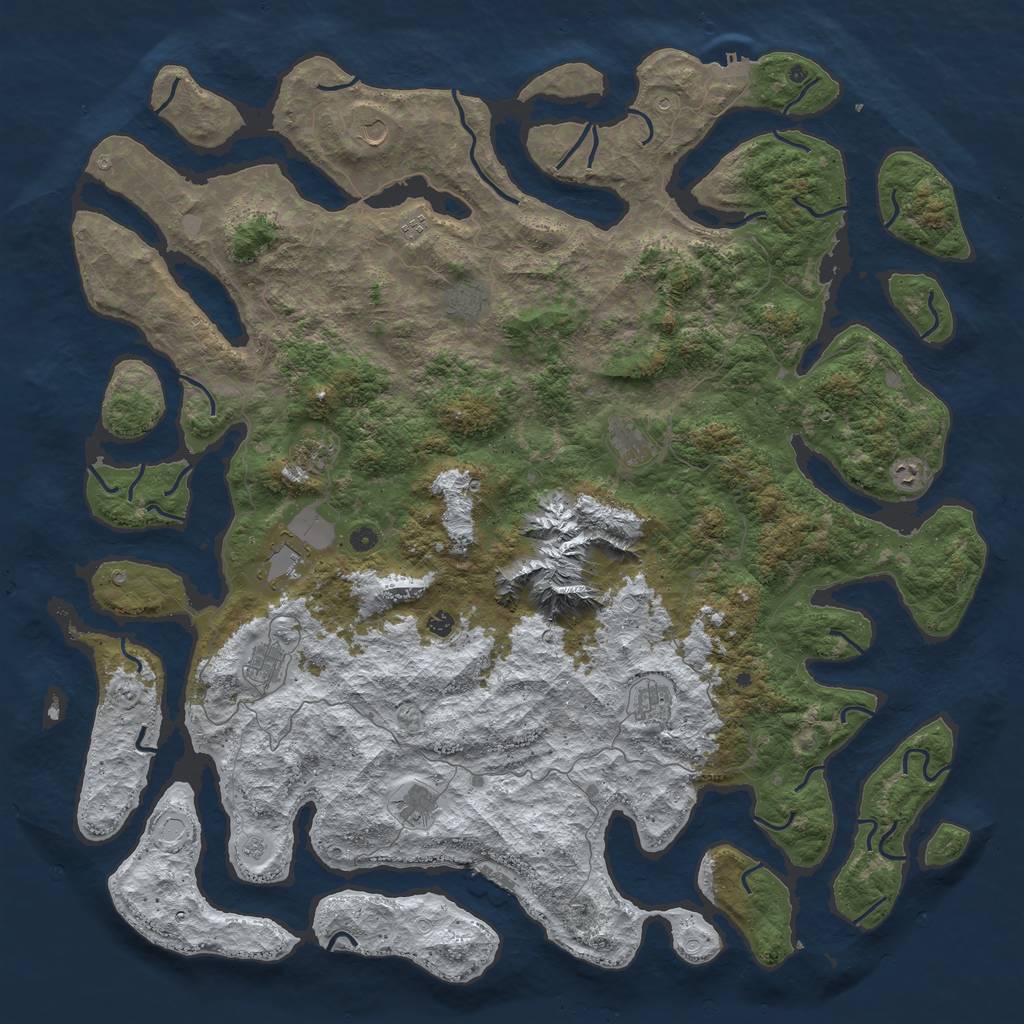 Rust Map: Procedural Map, Size: 6000, Seed: 30000, 20 Monuments