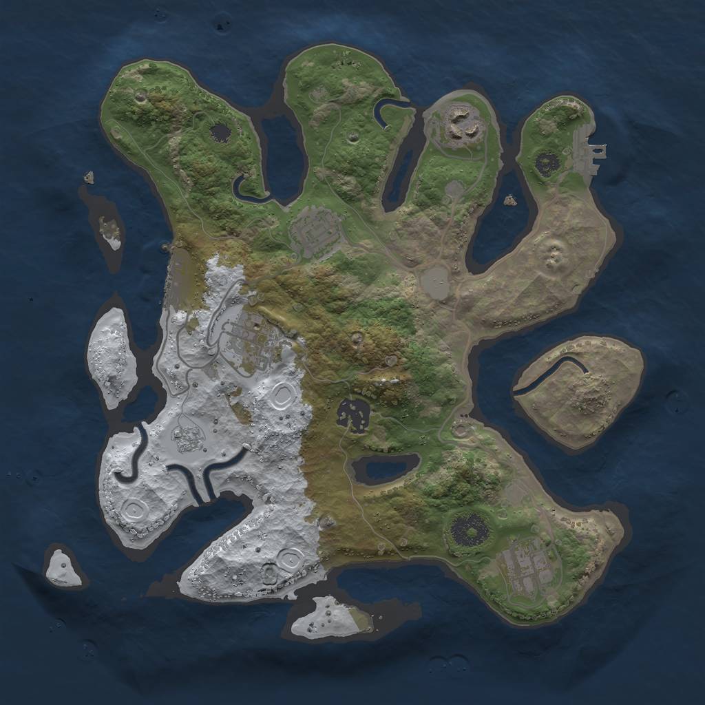 Rust Map: Procedural Map, Size: 3000, Seed: 898985194, 13 Monuments