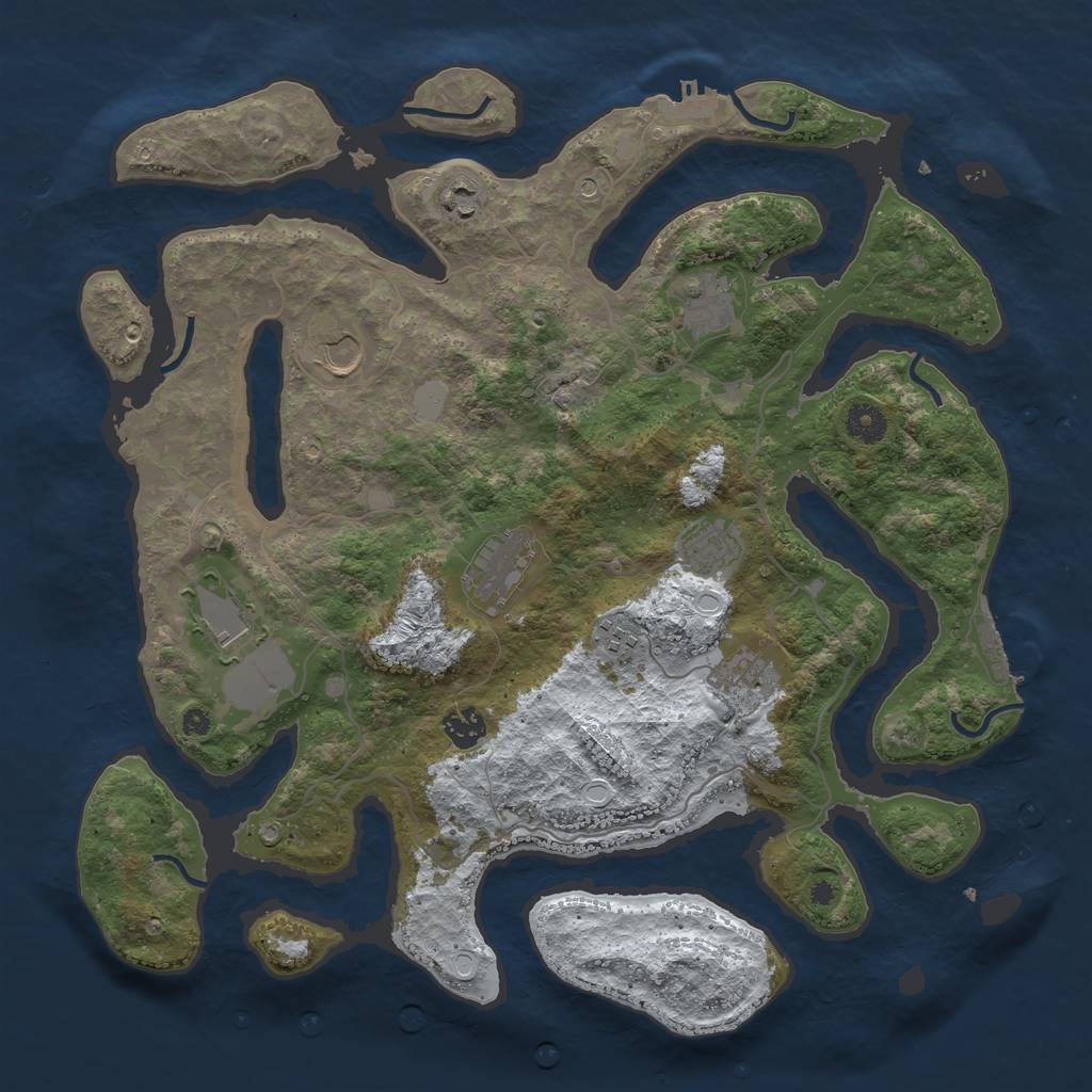 Rust Map: Procedural Map, Size: 4000, Seed: 91804050, 17 Monuments