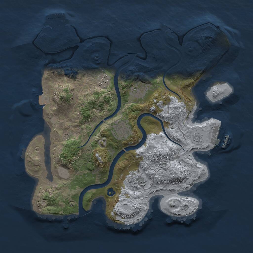 Rust Map: Procedural Map, Size: 3000, Seed: 59372, 9 Monuments