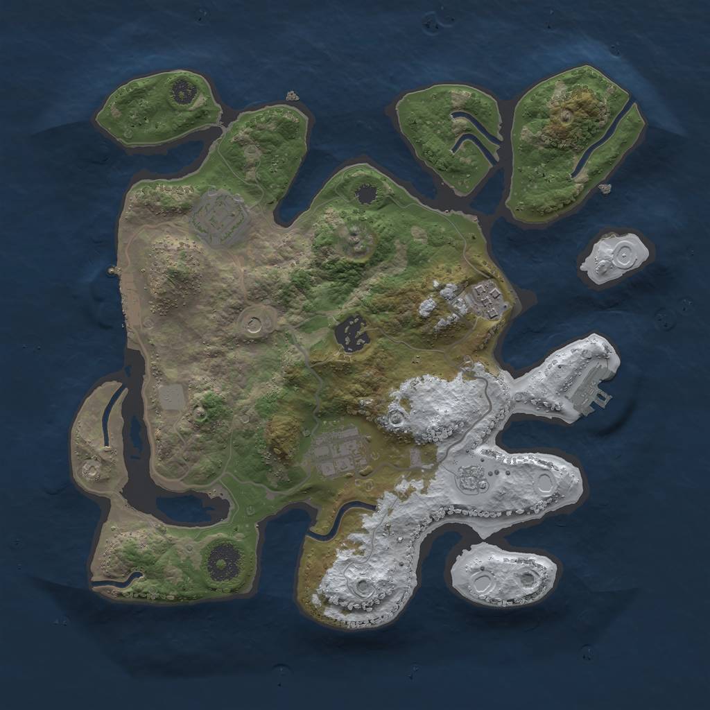 Rust Map: Procedural Map, Size: 3000, Seed: 59372, 13 Monuments