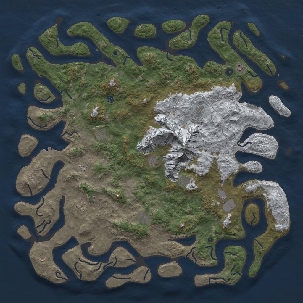 Rust Map: Procedural Map, Size: 6000, Seed: 456124651, 20 Monuments