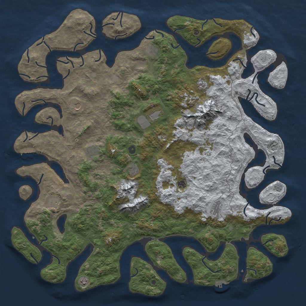 Rust Map: Procedural Map, Size: 6000, Seed: 91158595, 20 Monuments