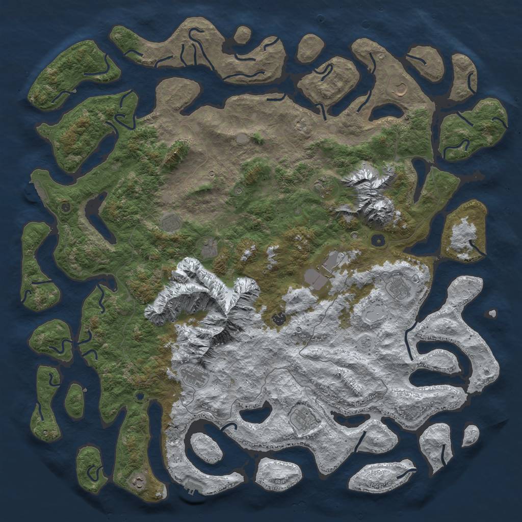 Rust Map: Procedural Map, Size: 6000, Seed: 10398432, 20 Monuments