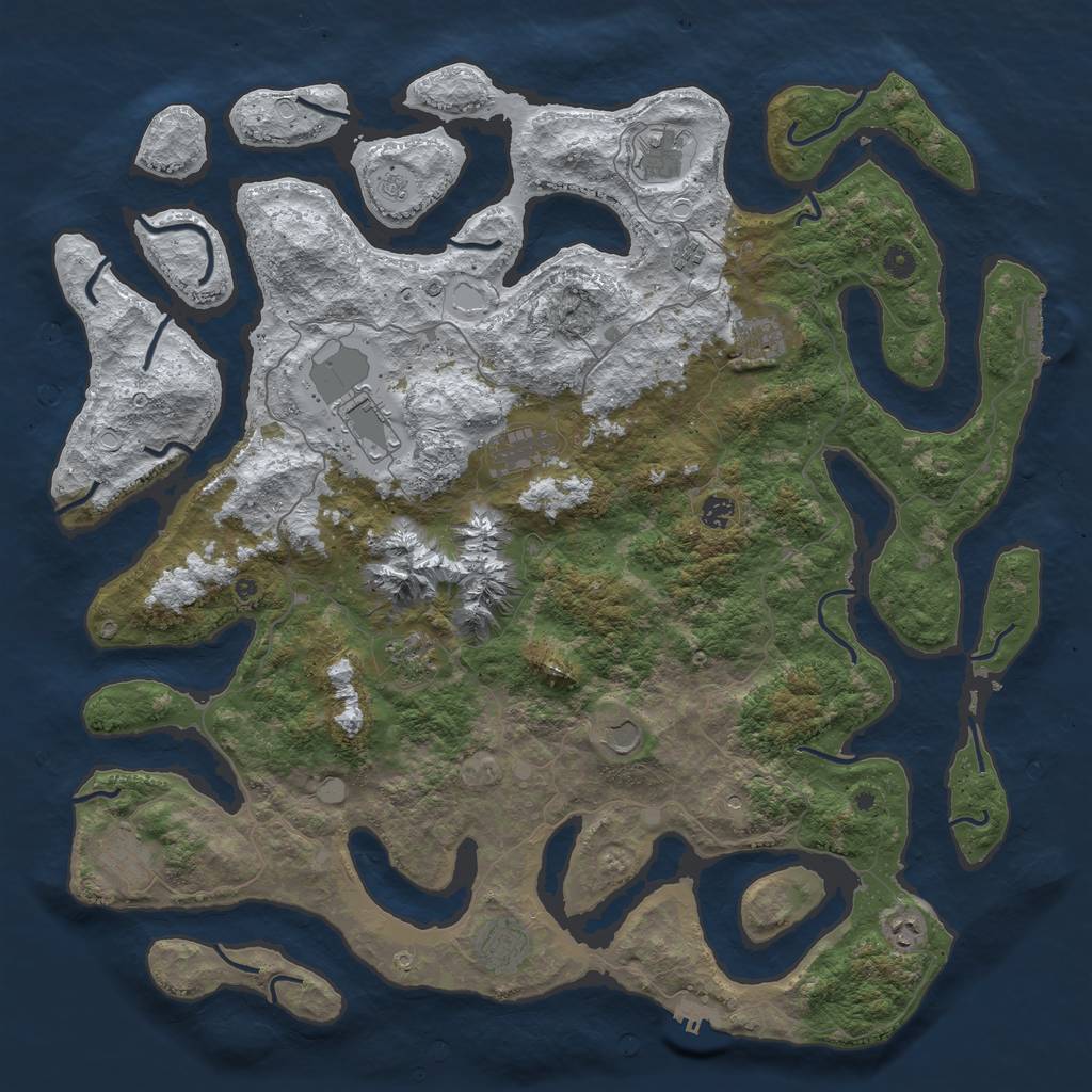 Rust Map: Procedural Map, Size: 5000, Seed: 741222267, 20 Monuments