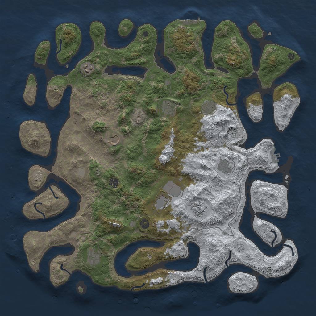 Rust Map: Procedural Map, Size: 4800, Seed: 998119305, 19 Monuments