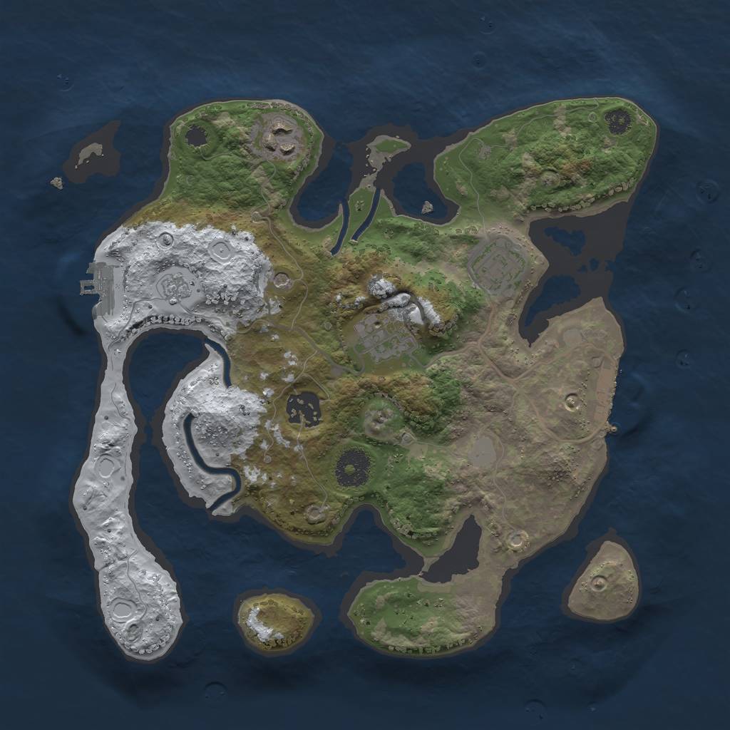Rust Map: Procedural Map, Size: 3000, Seed: 473918, 13 Monuments