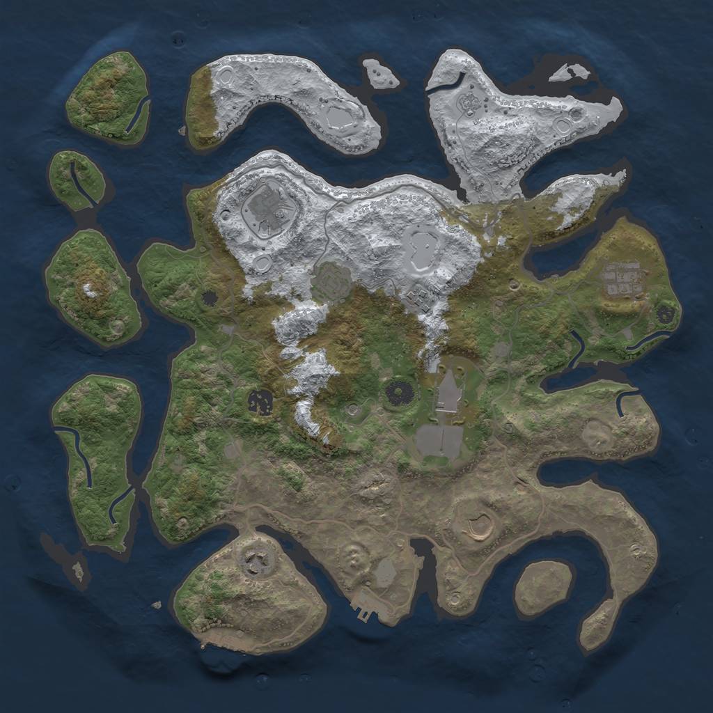 Rust Map: Procedural Map, Size: 4000, Seed: 1488, 17 Monuments