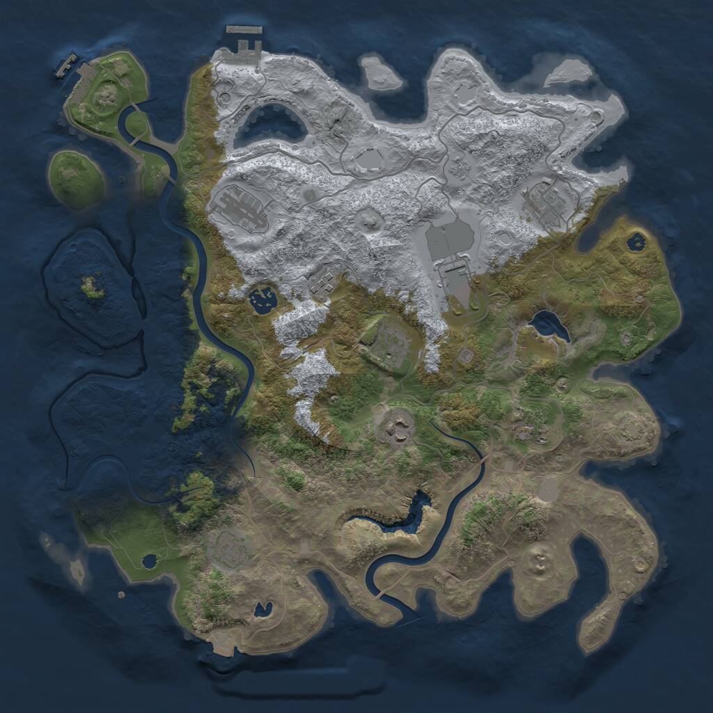 Rust Map: Procedural Map, Size: 4000, Seed: 1488, 15 Monuments