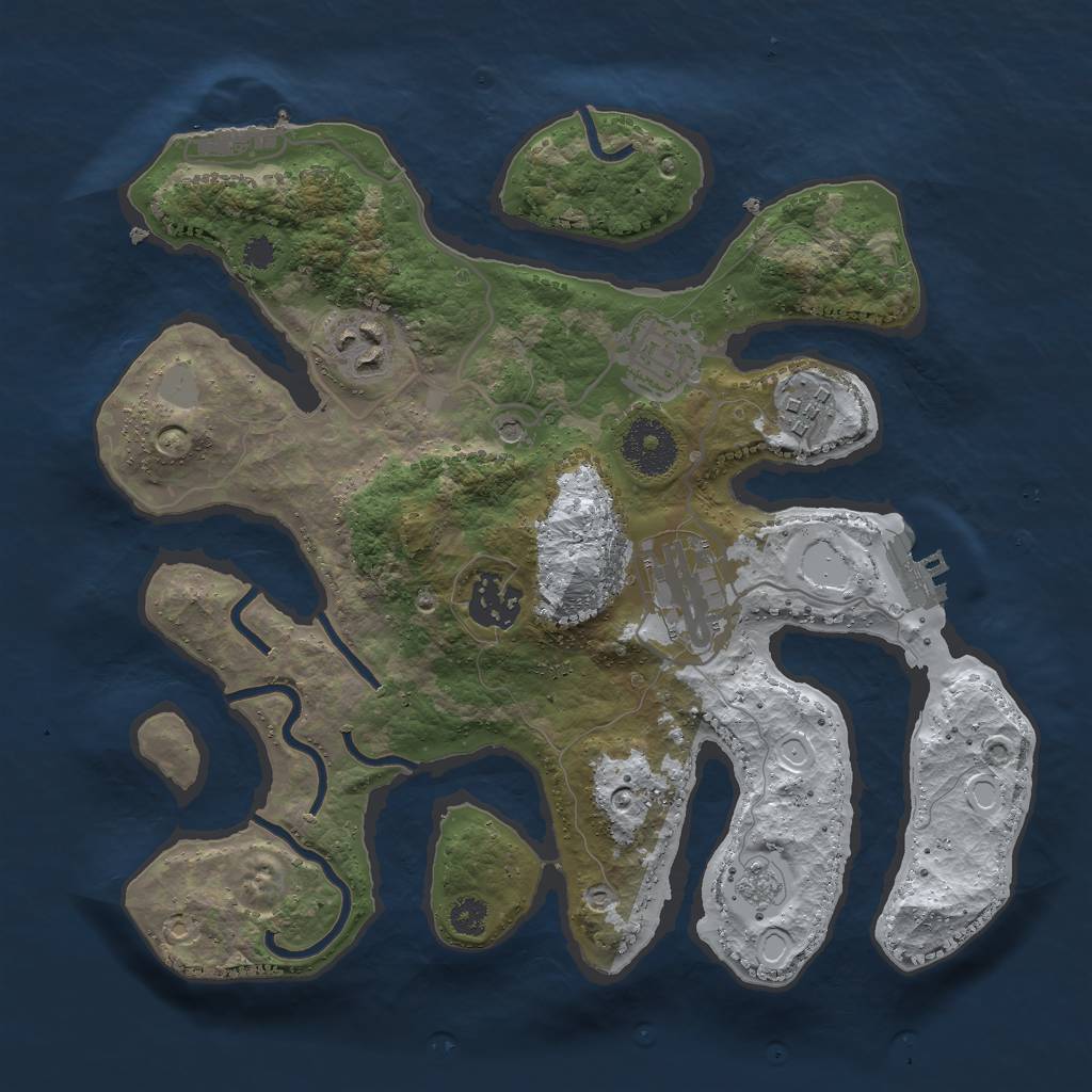 Rust Map: Procedural Map, Size: 3000, Seed: 804403, 14 Monuments