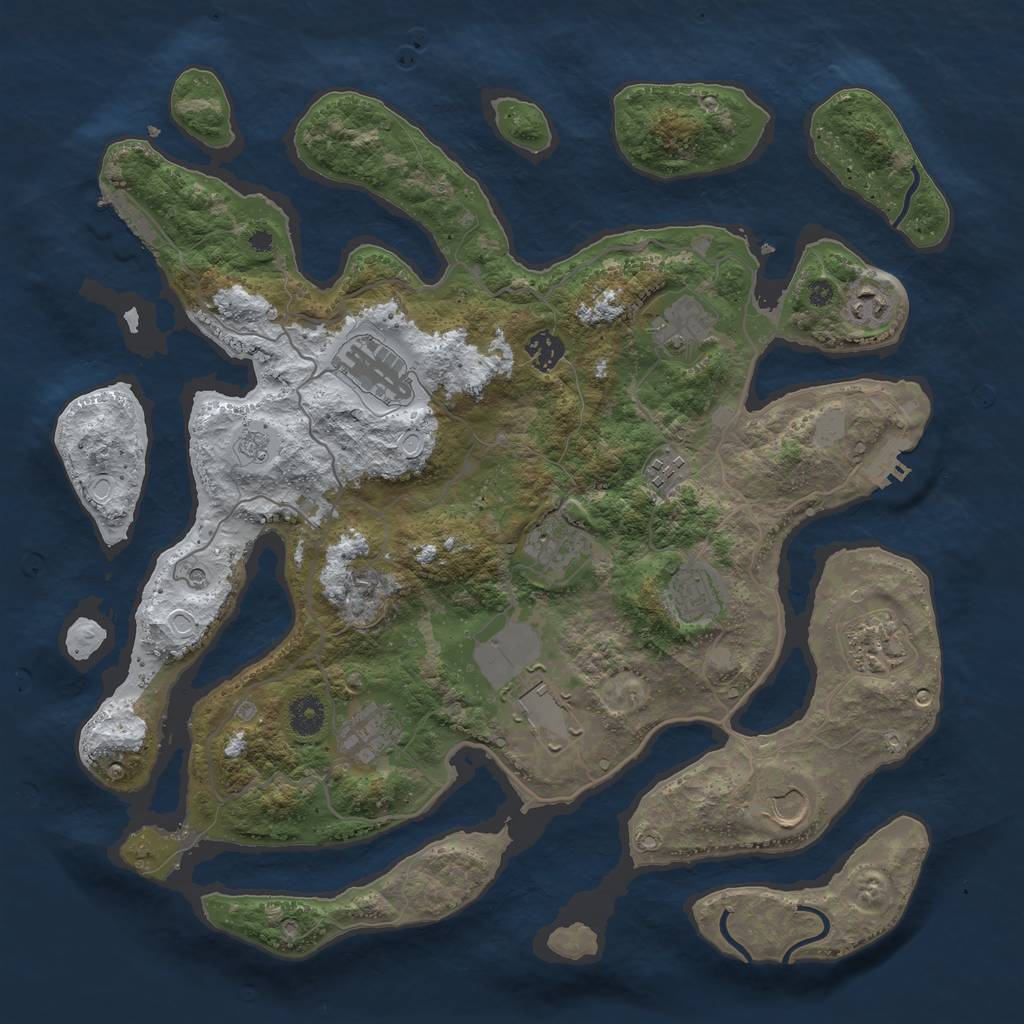 Rust Map: Procedural Map, Size: 4000, Seed: 903991, 20 Monuments