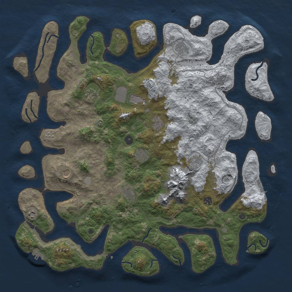 Rust Map: Procedural Map, Size: 5000, Seed: 420103, 20 Monuments