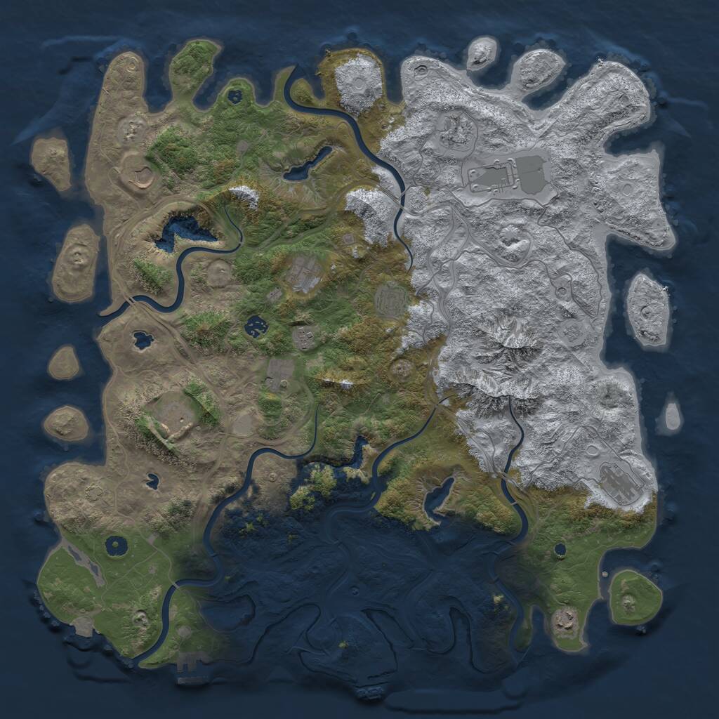 Rust Map: Procedural Map, Size: 5000, Seed: 420103, 17 Monuments