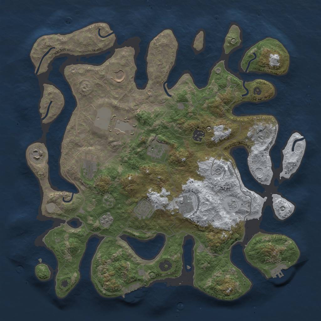 Rust Map: Procedural Map, Size: 4000, Seed: 133046, 18 Monuments