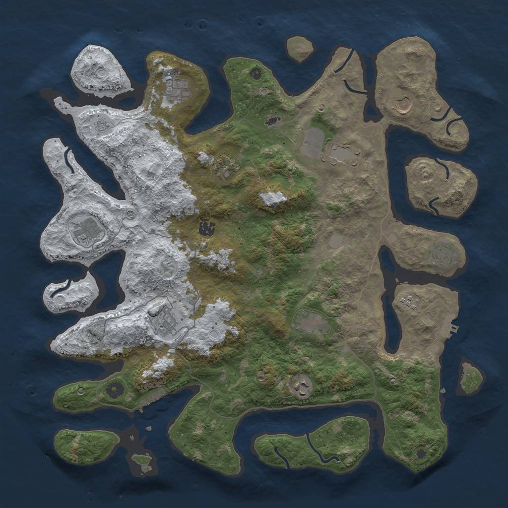 Rust Map: Procedural Map, Size: 4500, Seed: 187465, 20 Monuments