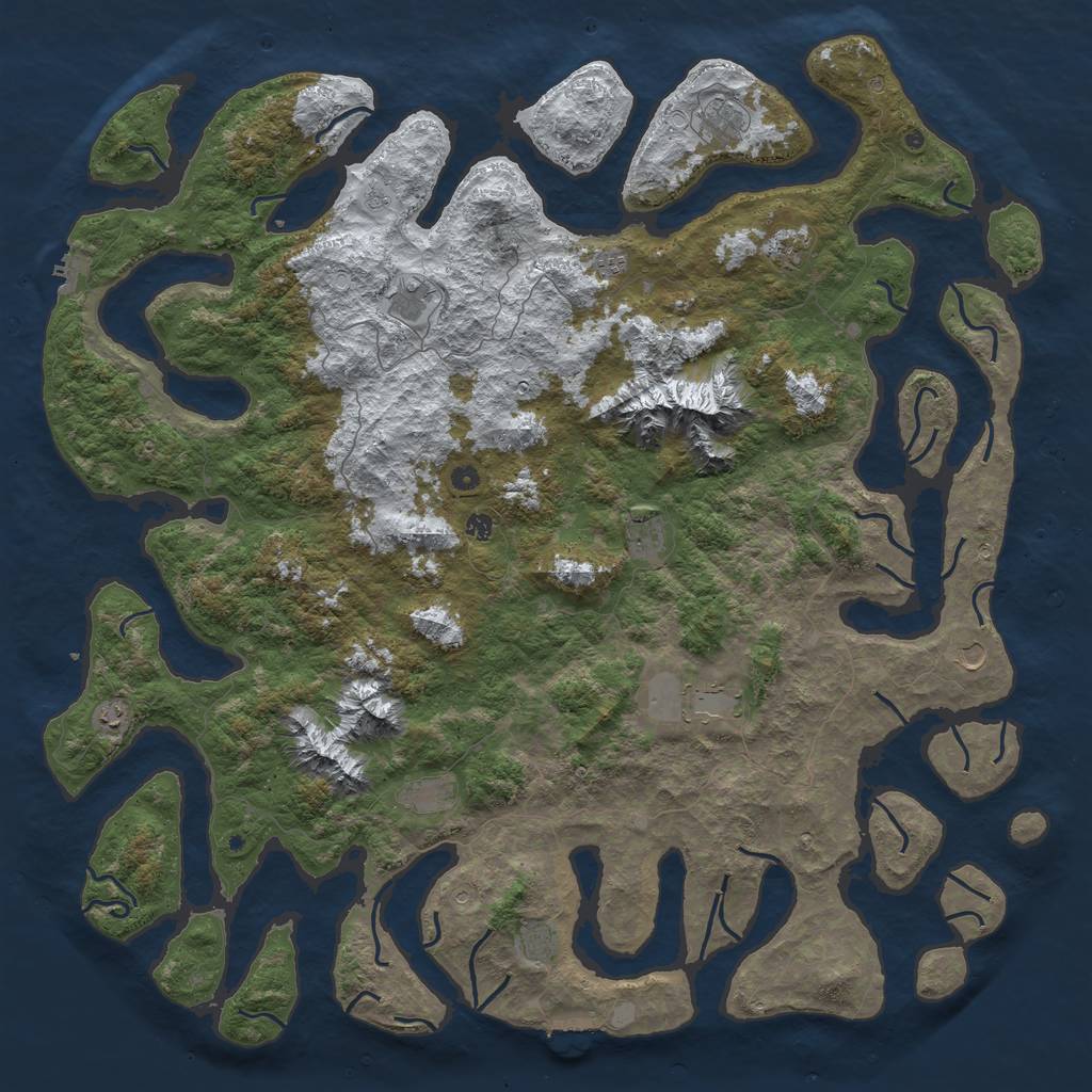 Rust Map: Procedural Map, Size: 6000, Seed: 66543, 20 Monuments