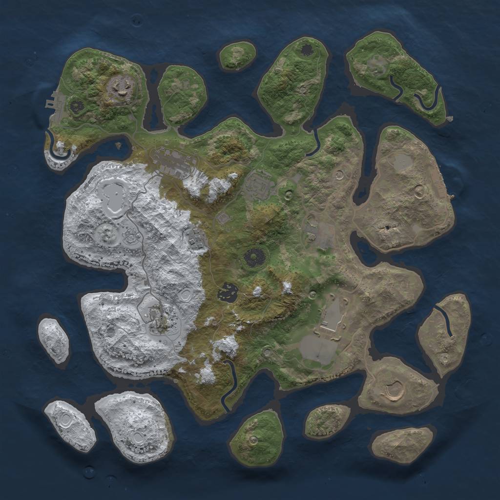 Rust Map: Procedural Map, Size: 3700, Seed: 1117382112, 18 Monuments