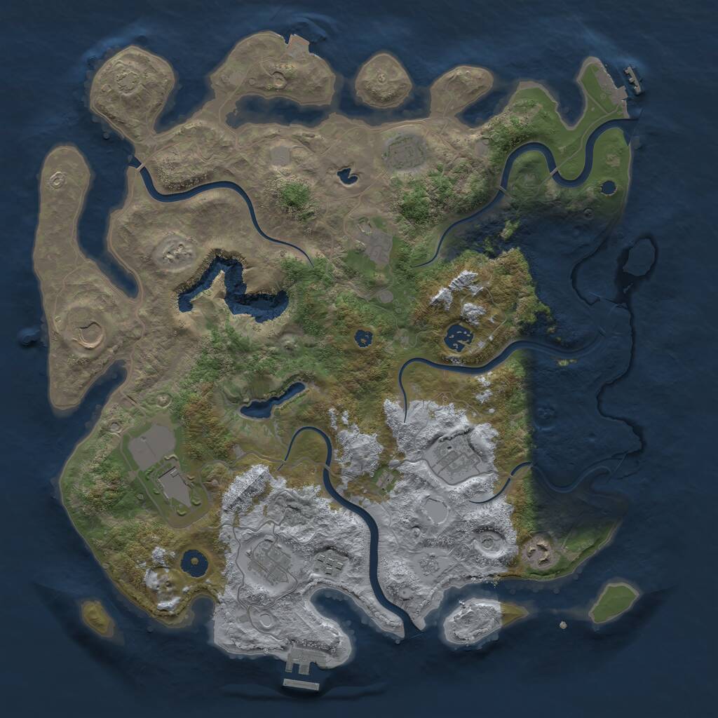 Rust Map: Procedural Map, Size: 4050, Seed: 56, 15 Monuments