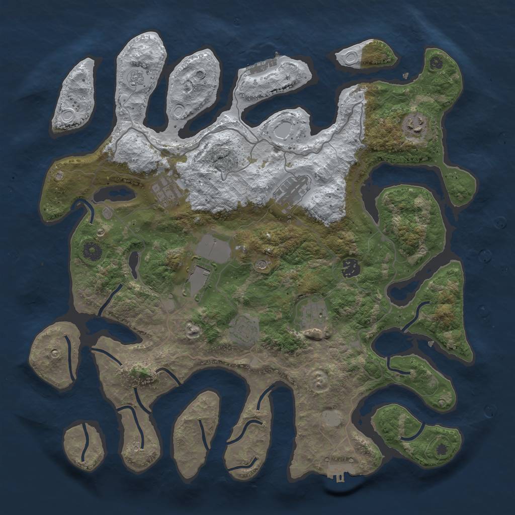 Rust Map: Procedural Map, Size: 4000, Seed: 3481511, 16 Monuments