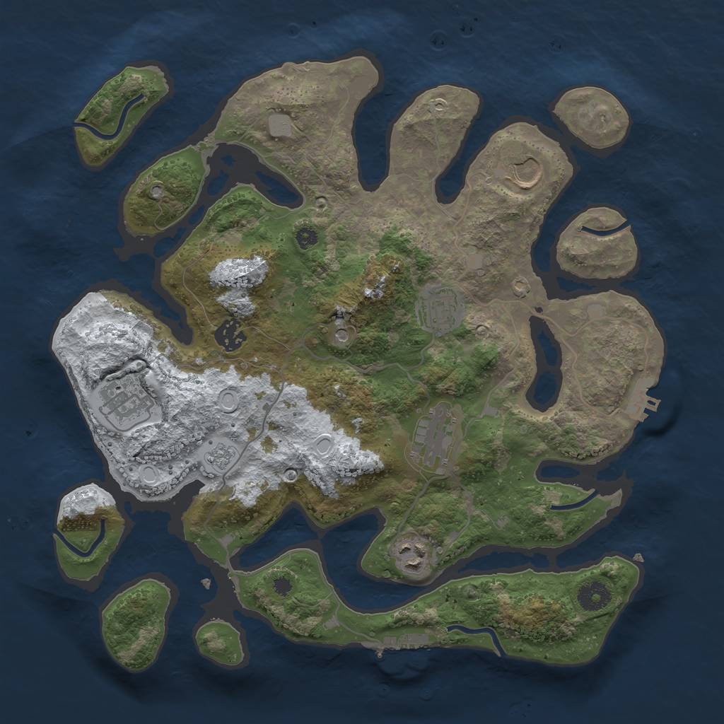 Rust Map: Procedural Map, Size: 3500, Seed: 1931199565, 15 Monuments