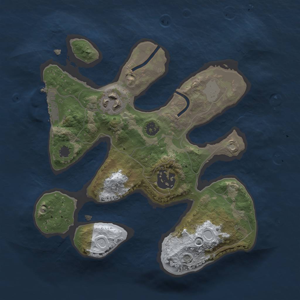 Rust Map: Procedural Map, Size: 2300, Seed: 1488198603, 8 Monuments