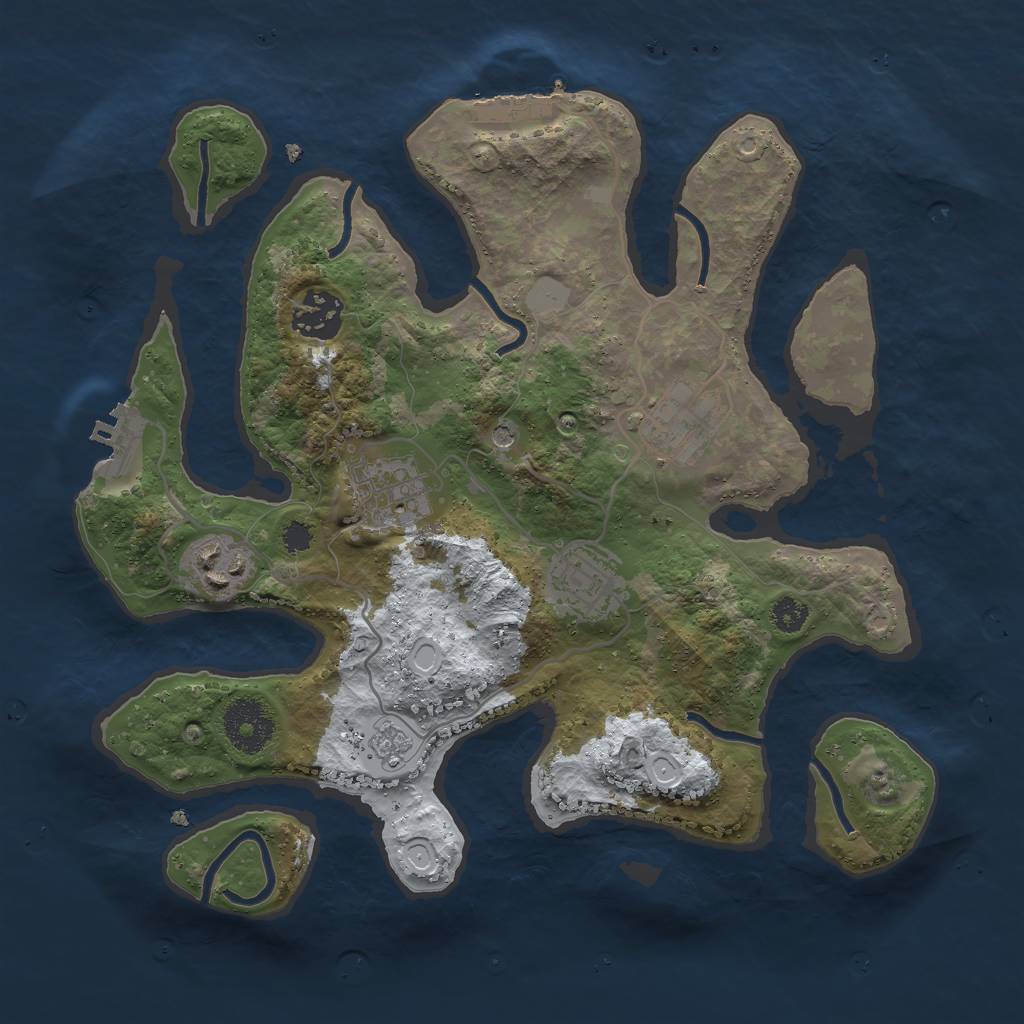 Rust Map: Procedural Map, Size: 3000, Seed: 94695, 14 Monuments