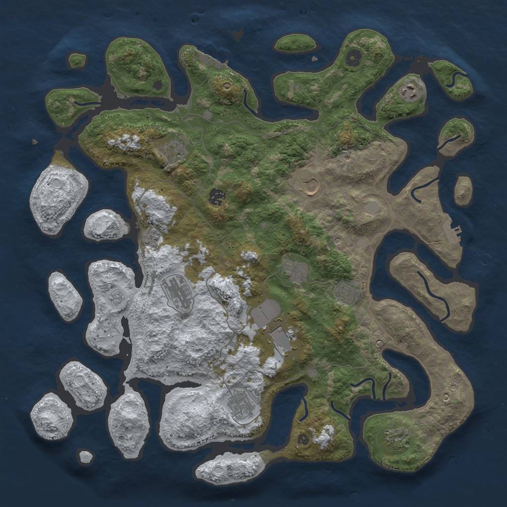 Rust Map: Procedural Map, Size: 4500, Seed: 5974238, 20 Monuments