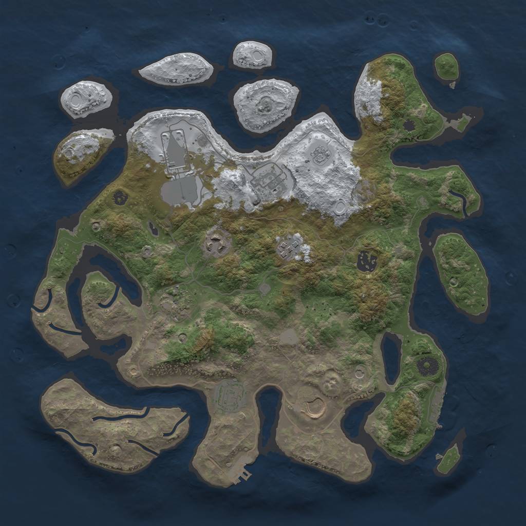 Rust Map: Procedural Map, Size: 3750, Seed: 15381493, 17 Monuments