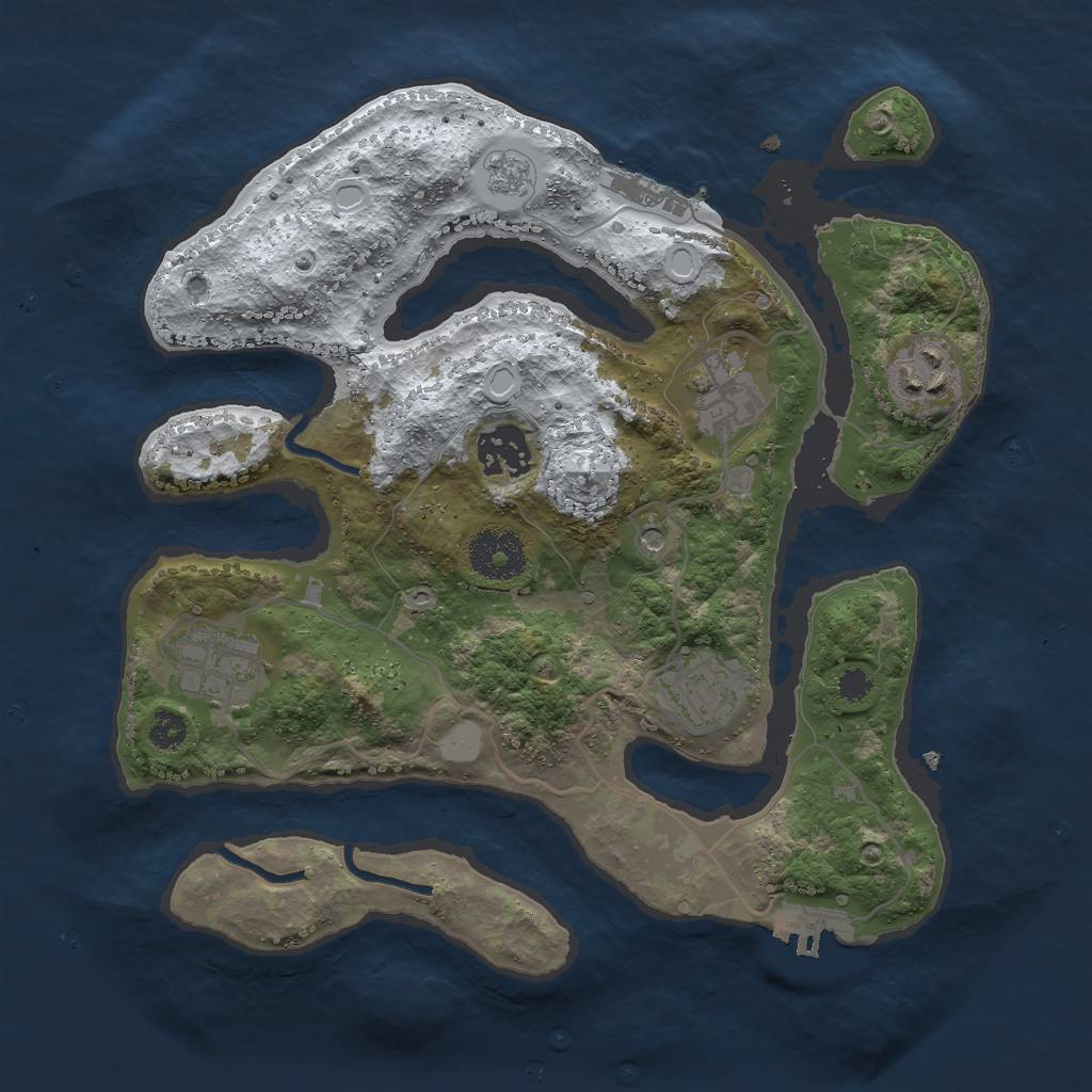 Rust Map: Procedural Map, Size: 3000, Seed: 741222267, 14 Monuments