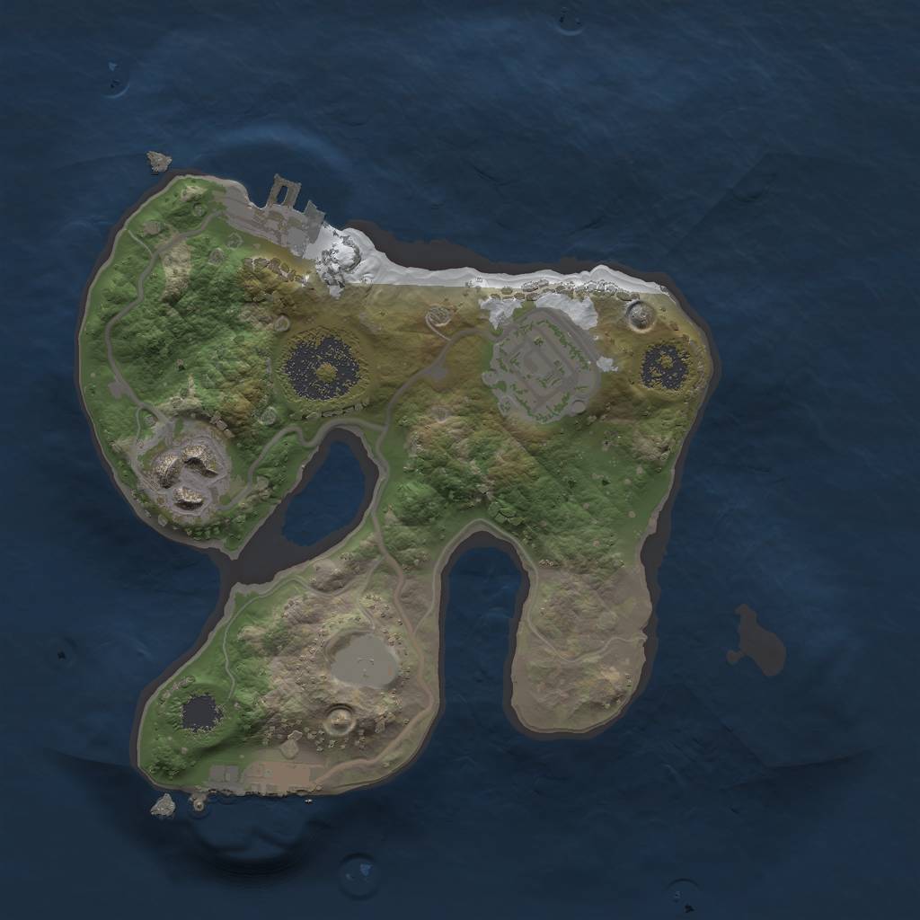 Rust Map: Procedural Map, Size: 2000, Seed: 1455, 9 Monuments